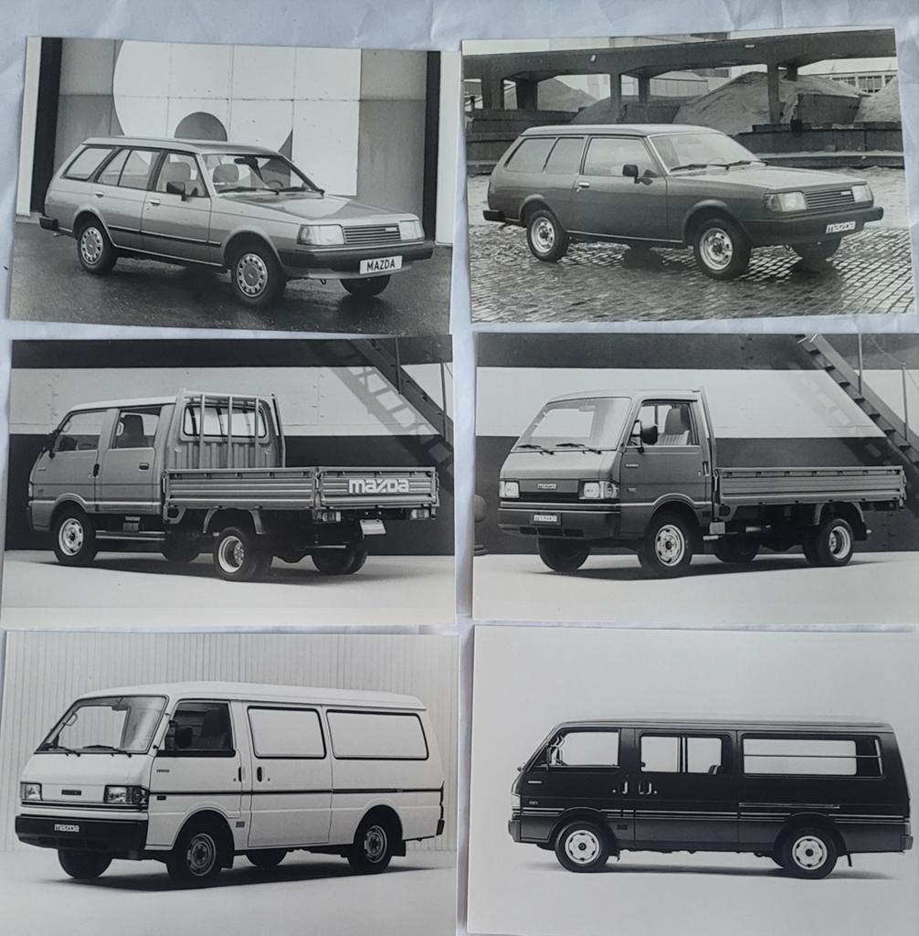 MAZDA BESTELAUTO'S 6 OUDE RECLAME AUTO'S, Auto diversen, Handleidingen en Instructieboekjes, Ophalen of Verzenden