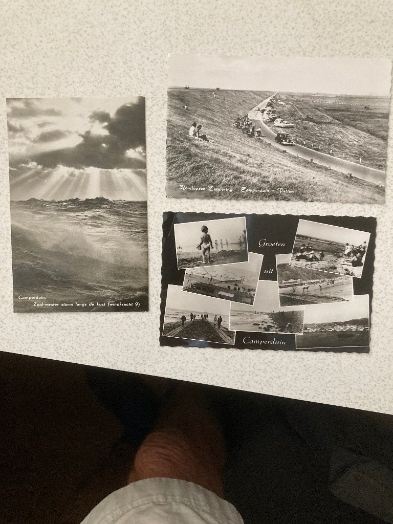 kaarten+vaantje camperduin en hondsbosse zeewering ca 1964, Verzamelen, Ophalen of Verzenden, 1960 tot 1980, Ongelopen, Noord-Holland