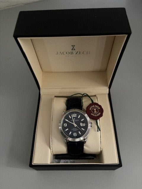 JACOB ZECH MUNICH HORLOGE NIEUW!, Sieraden, Tassen en Uiterlijk, Overige merken, Leer, Staal, Polshorloge