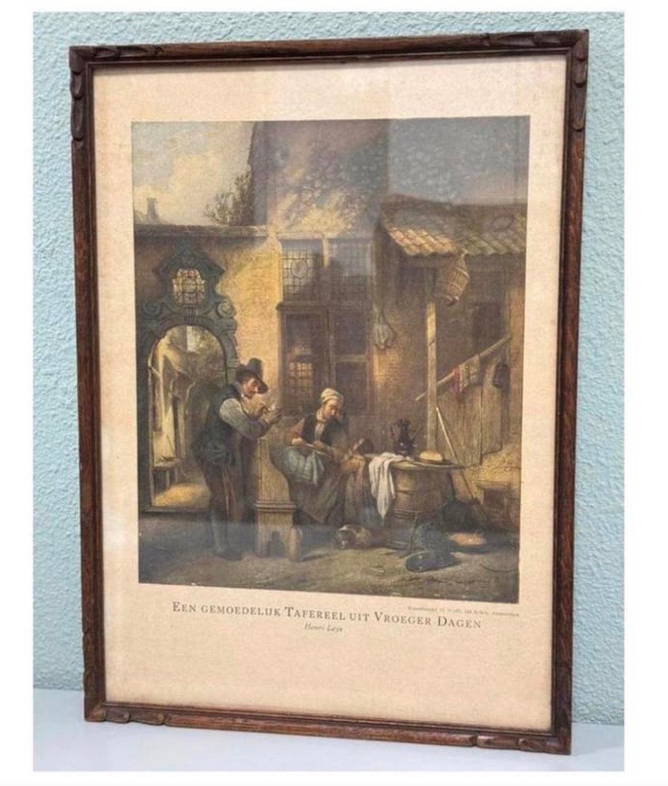 Antieke Foto Prent kunstwerk Kunsthandel M. Wolff Henri Leys, Ophalen of Verzenden