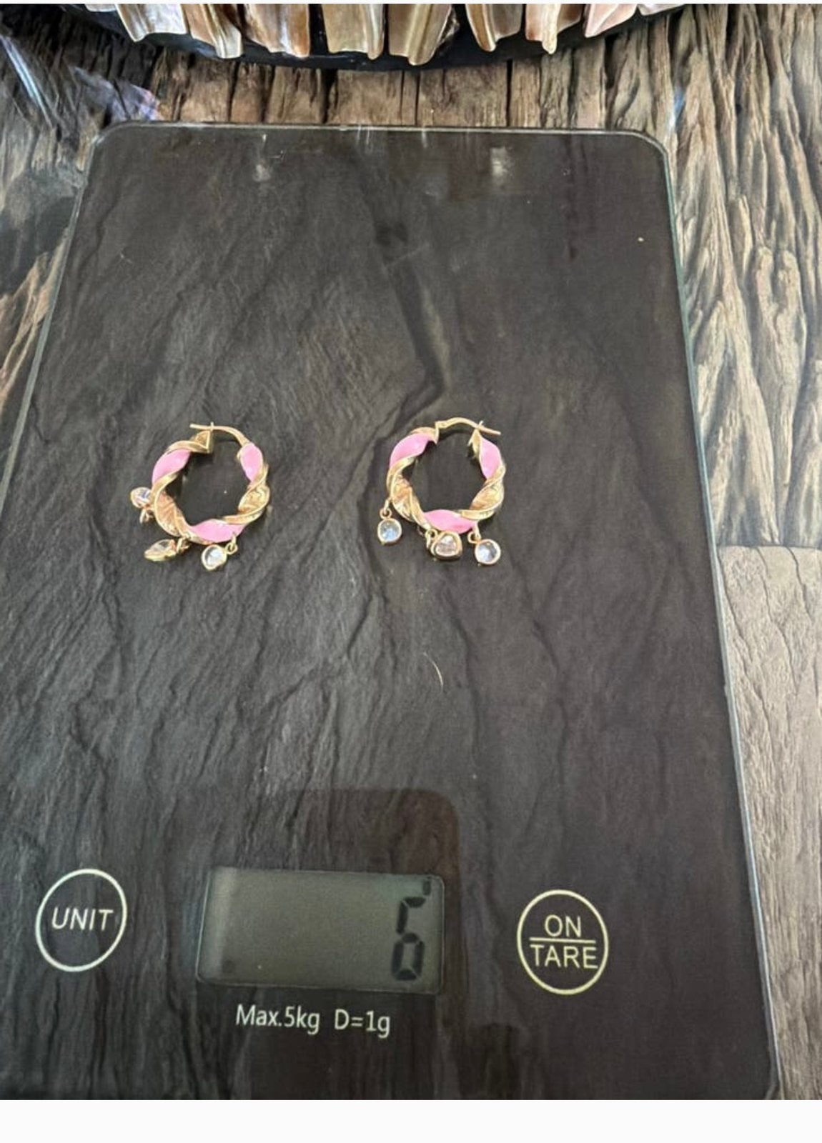 Goude Wokkel oorbellen, Ophalen, Nieuw, Roze, Goud