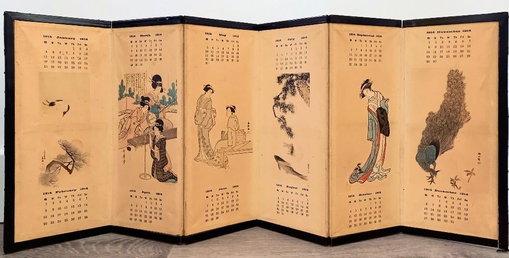 Japanse Kalender 1914 zeldzaam, Antiek en Kunst, Ophalen of Verzenden