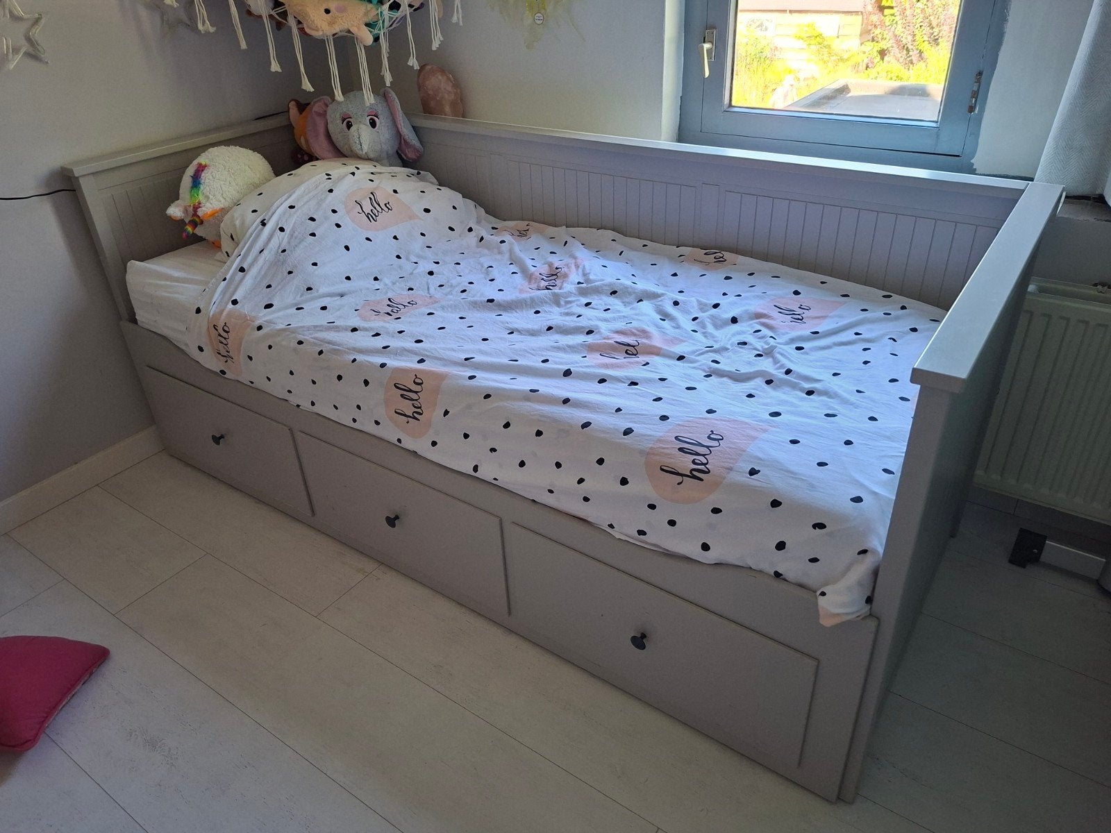 Ikea Hemnes bedbank 80x200 uitschuifbaar met 3 laden, Ophalen, Eenpersoons, 80 cm, 200 cm