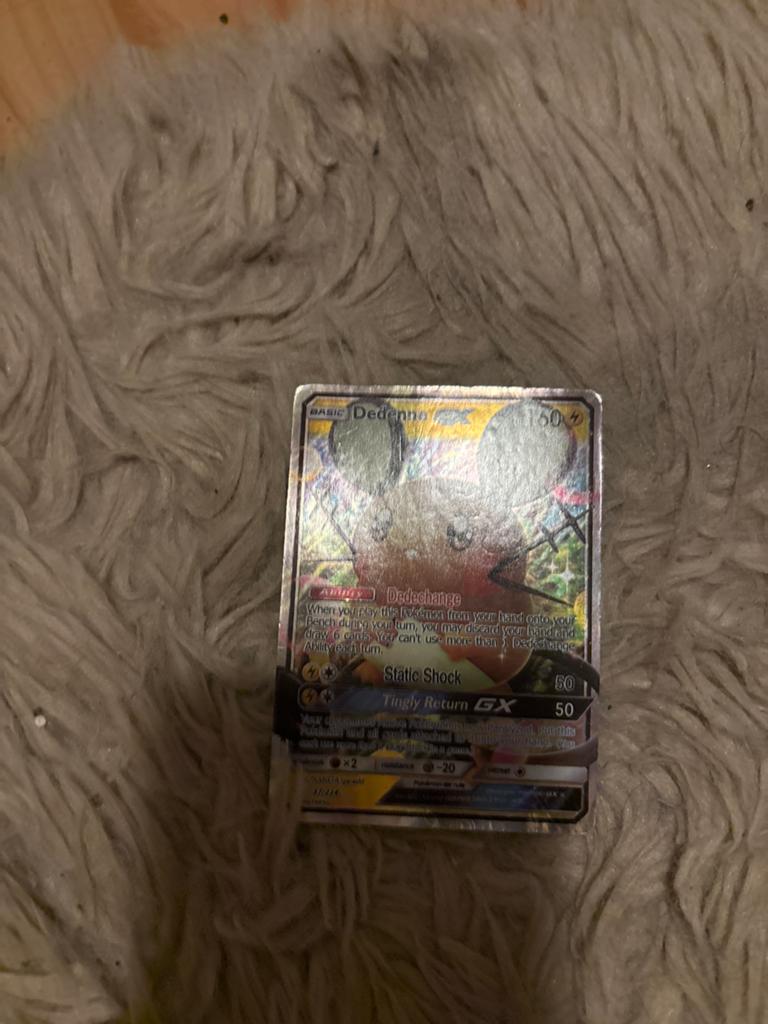 Pokémon kaart dedenne GX, Ophalen of Verzenden, Gebruikt, Losse kaart