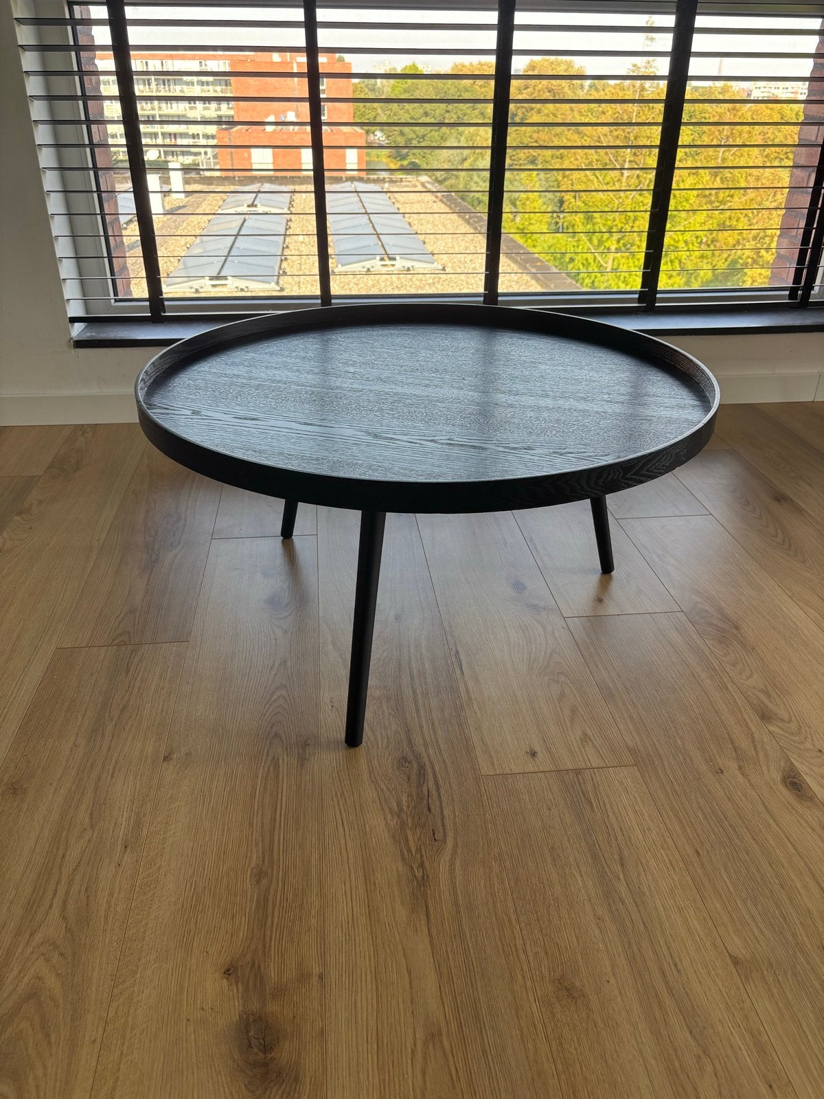 WOOOD bijzettafel Mesa XL Zwart - Ø78x39cm, Minder dan 45 cm, Gebruikt, Rond, Ophalen of Verzenden
