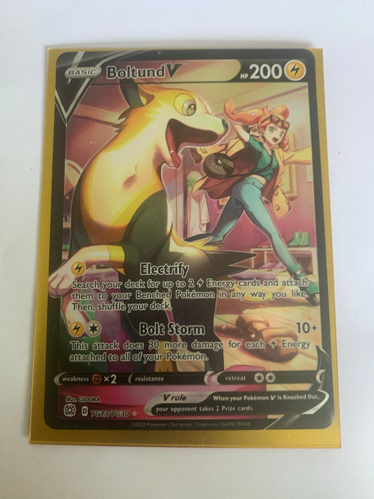 Pokémon Kaart: Boltund V TG13/TG30 (Full Art), Ophalen, Zo goed als nieuw, Losse kaart