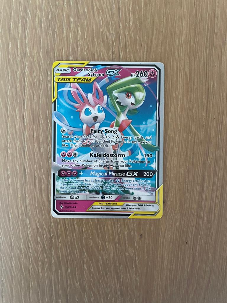 Gardevoir & Sylveon GX – Tag Team, Ophalen of Verzenden, Zo goed als nieuw, Losse kaart