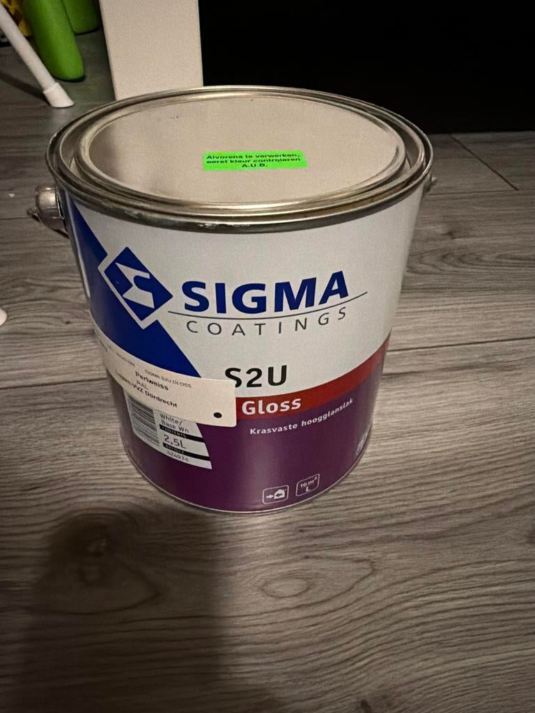 Sigma S2U Gloss RAL 1013 - 2.5 liter hoogglanslak, Doe-het-zelf en Verbouw, Verf, Beits en Lak, Ophalen, Beige, Nieuw, Lak