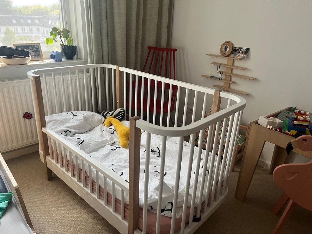 Oliver Furniture Wood Cot – wit/eiken – 70 x 140 cm, Ophalen, Gebruikt, 70 tot 85 cm, 140 tot 160 cm