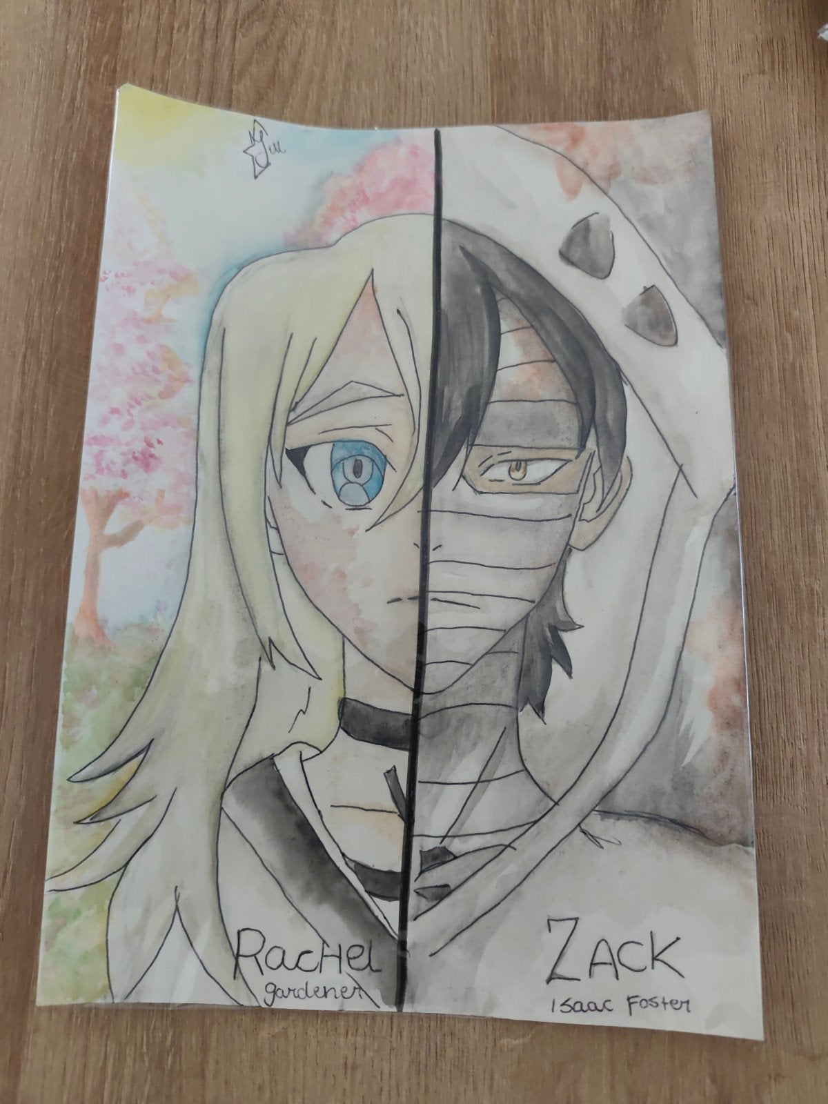 Aquarell tekening angels of death., Hobby en Vrije tijd, Ophalen of Verzenden