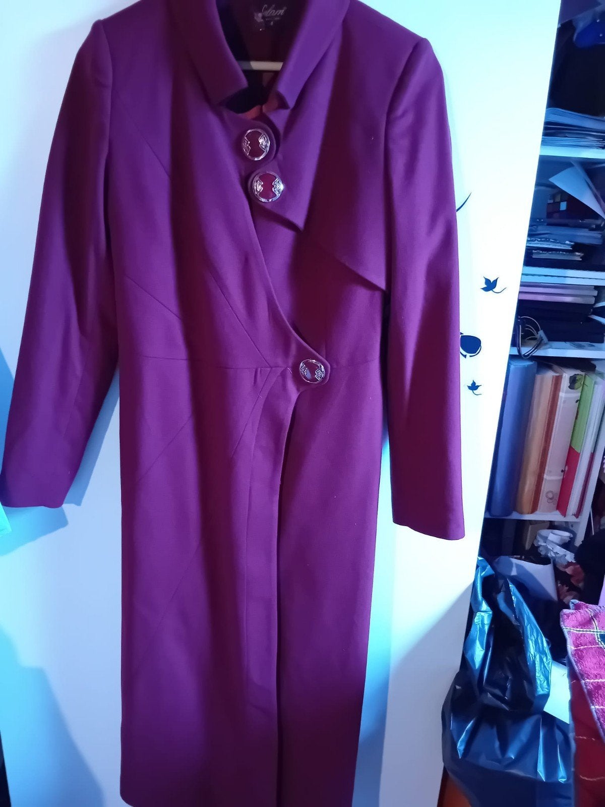 lange mantel 38 bordeaux, Kleding | Dames, Ophalen of Verzenden, Zo goed als nieuw, Maat 38/40 (M), Rood