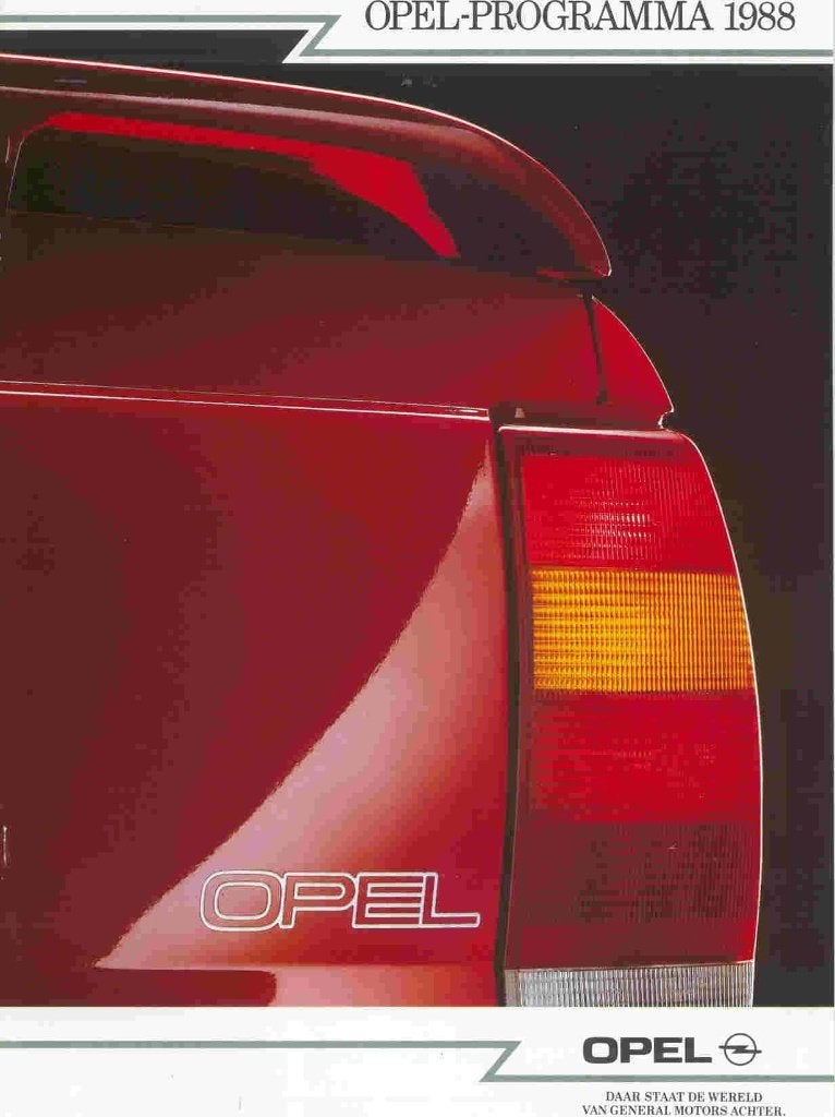 Opel Programma 1988 (jan. 1988) Kadett Manta Ascona Omega ea, Ophalen of Verzenden, Nieuw, Opel