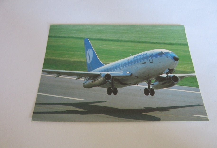 Sabena ansichtkaart Boeing 737, Verzenden, Zo goed als nieuw, Kaart, Foto of Prent
