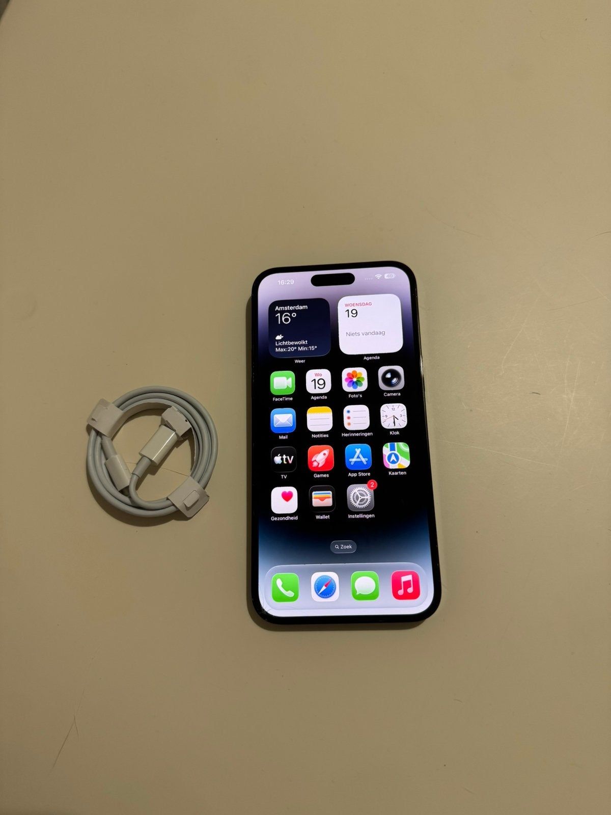 Iphone 14 Pro Max 128GB | Met Oplaadkabel, Telecommunicatie, Mobiele telefoons | Apple iPhone, Zwart, Ophalen of Verzenden, 82 %