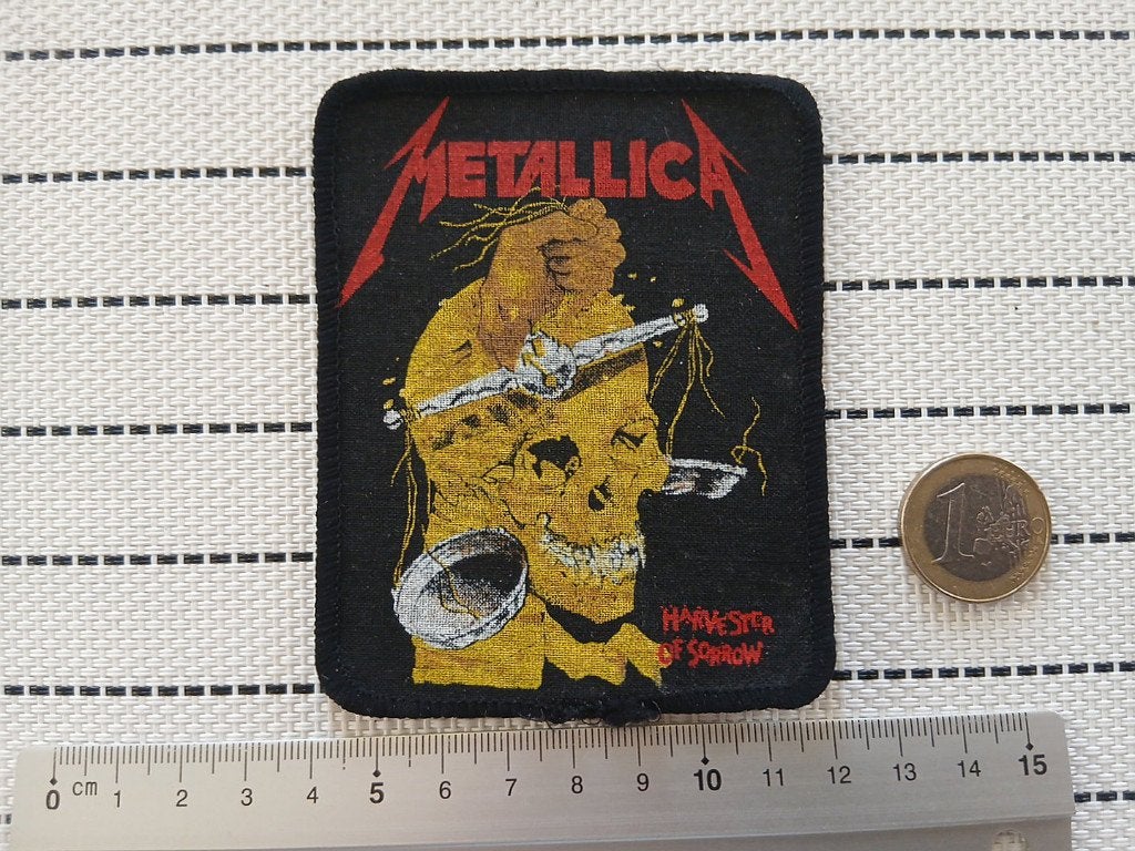 METALLICA vrij zeldzame 1988 patch 45 harvester of sorrow, Ophalen of Verzenden, Nieuw, Kleding