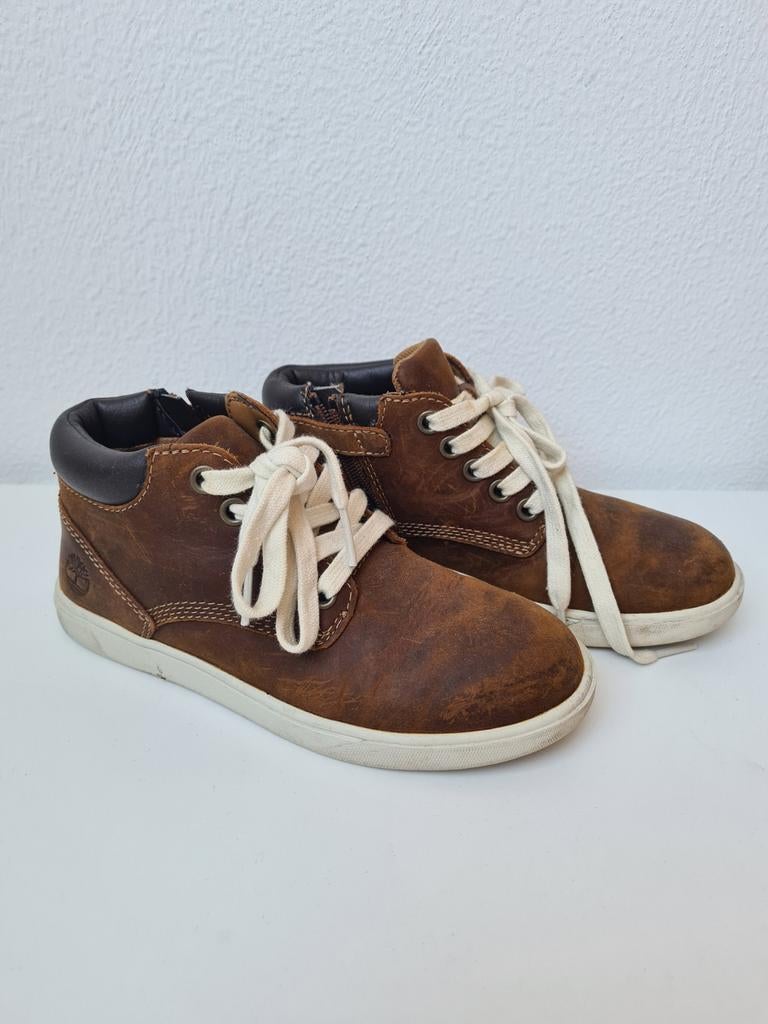 Timberland veterschoen bruin, witte zool - maat 31 - zgan, Timberland, Schoenen, Ophalen of Verzenden, Zo goed als nieuw