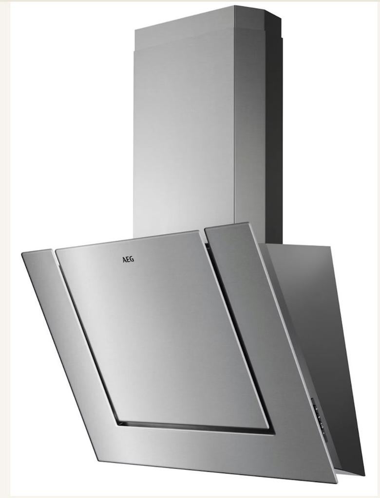 Nieuwe AEG DVB4850M RVS wandafzuigkap - 647 m3/u, Ophalen, Wandschouwkap, Nieuw, Inbouw