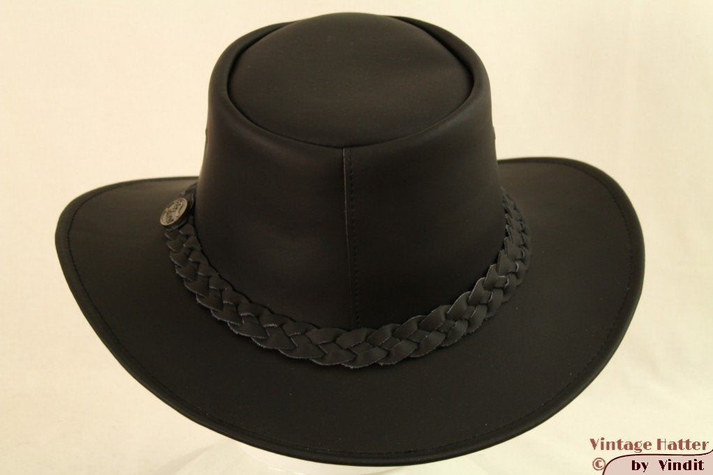 cowboy Western hoed Hawkins zwart leer 57, 58, 59, 60 Nieuw, Hoed, Hawkins, Nieuw, Ophalen of Verzenden