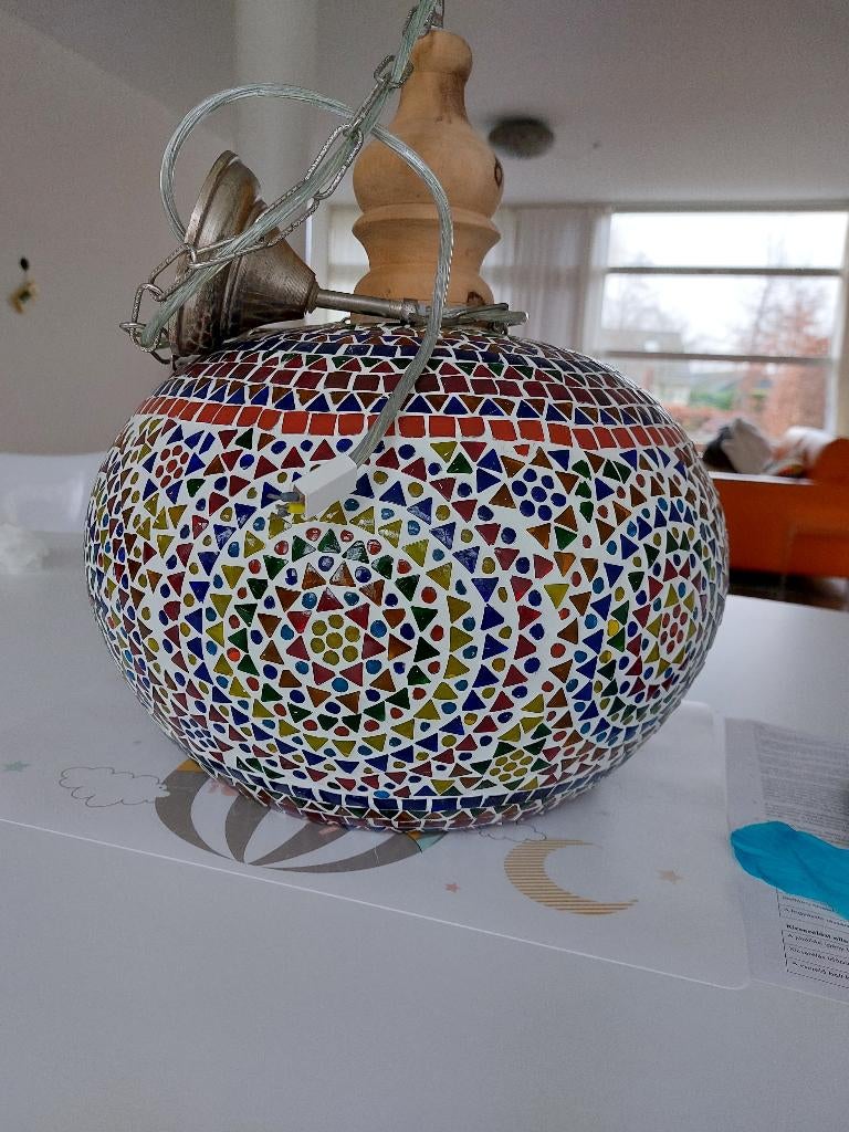 Oosterse Hanglamp, handgemaakt., Ophalen of Verzenden, Zo goed als nieuw, Oosters, 75 cm of meer