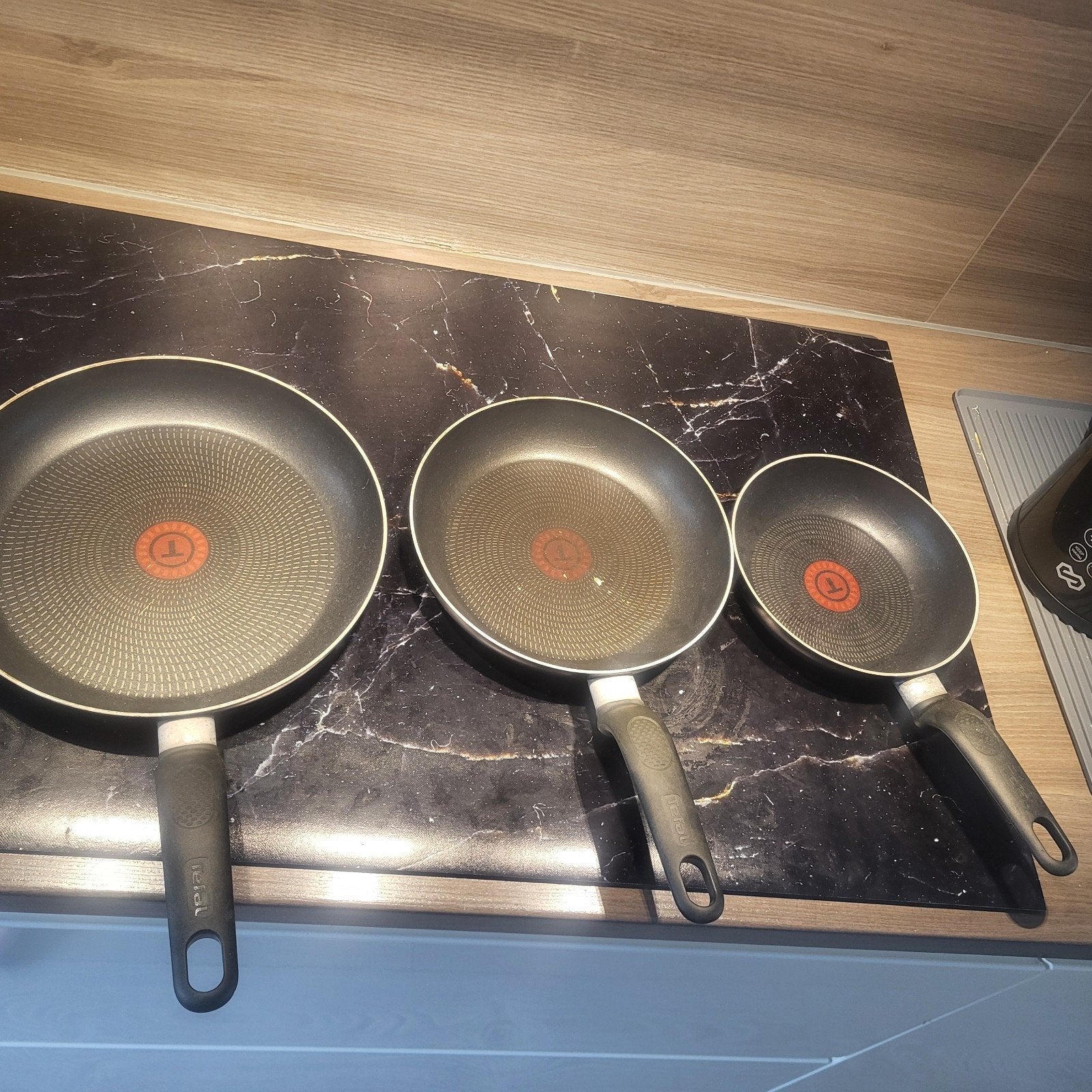 Tefal Koekenpannen Set - 3 stuks, Antiaanbaklaag, Aluminium, Pannenset, Ophalen of Verzenden
