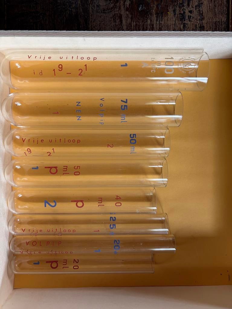 Vintage Glazen Pipetten Set - Laboratorium Glaswerk, Ophalen of Verzenden