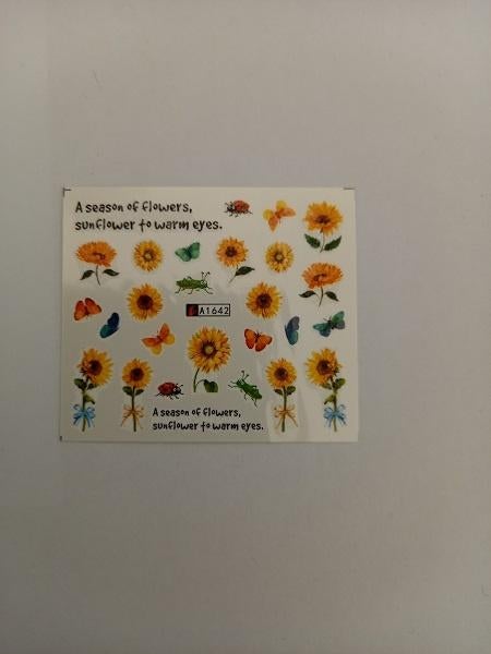 Velletje nagel water decals stickers A1642 zonnebloem, Sieraden, Tassen en Uiterlijk, Uiterlijk | Cosmetica en Make-up, Nieuw