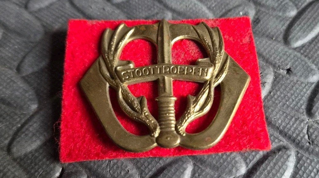 Baret embleem Regiment Stoottroepen Prins Bernhard, Ophalen of Verzenden, Landmacht, Nederland, Embleem of Badge
