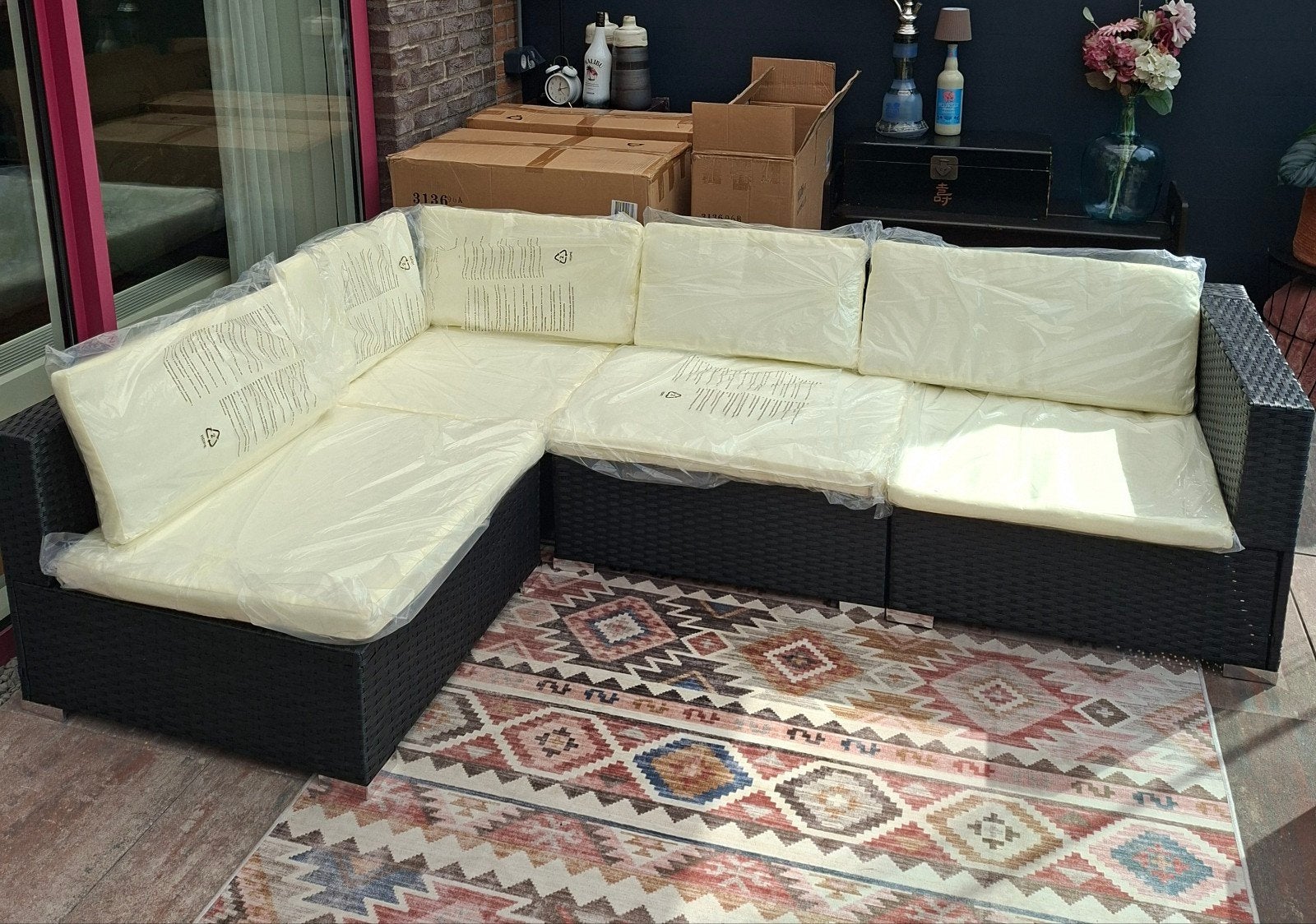 2x vida xl loungebank, nieuw, Ophalen, Nieuw, Wicker, Bank