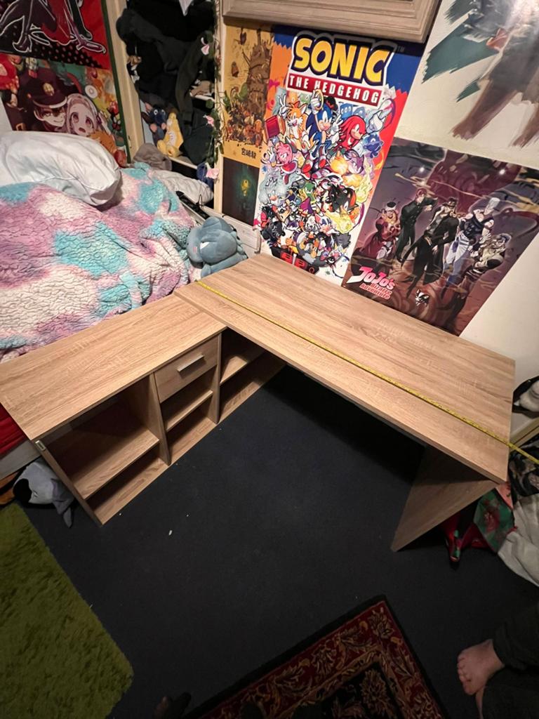 Bureau met zijkant vakken, Ophalen, Gebruikt