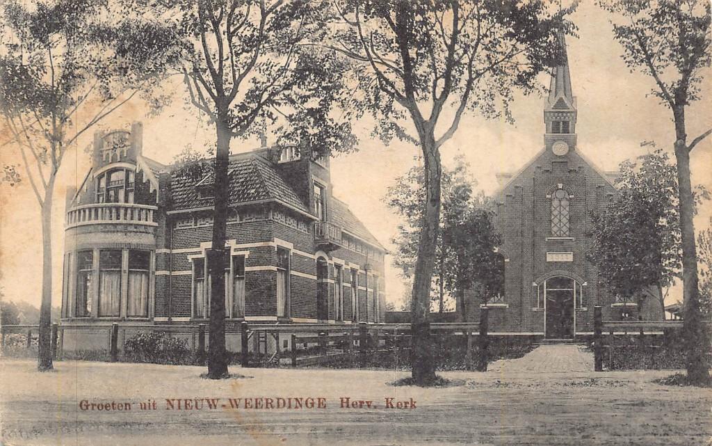 358 Groet uit Nieuw Weerdinge - Herv. Kerk 1919, Ophalen of Verzenden, Voor 1920, Gelopen, Drenthe
