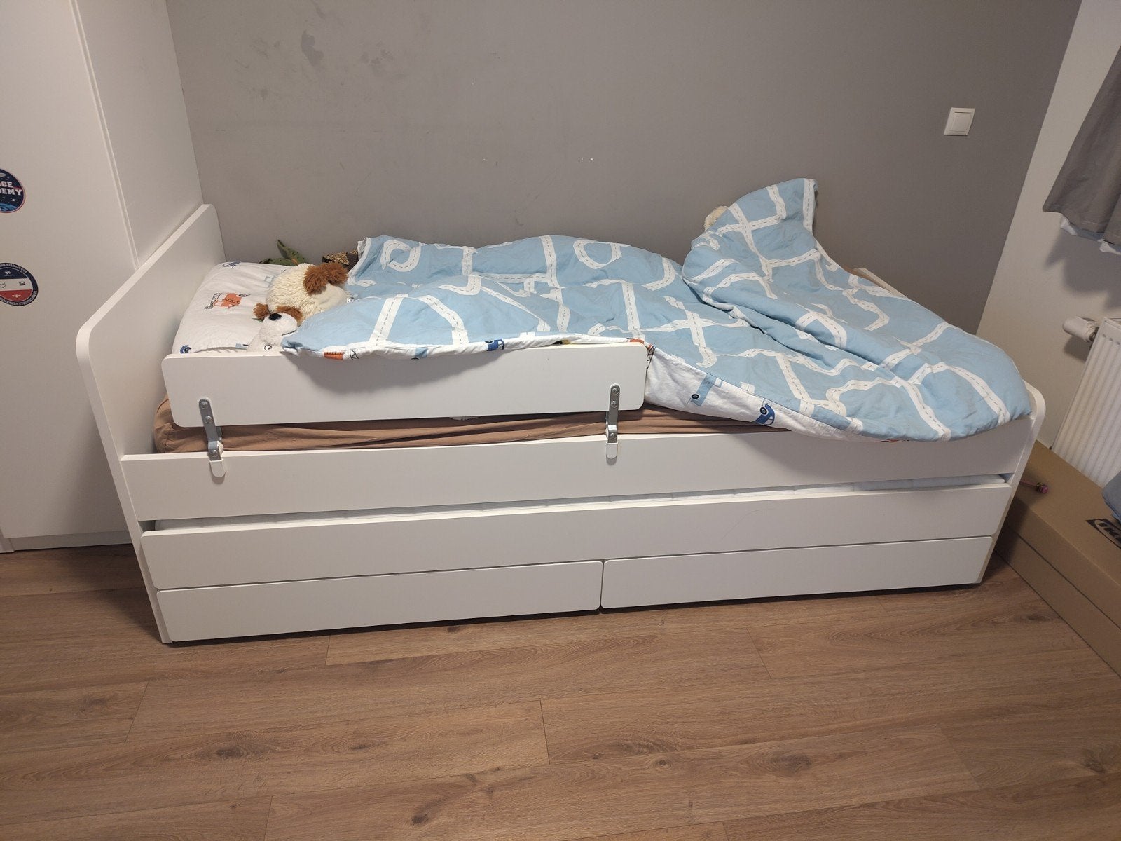 Ikea bed SLÄKT zonder matrassen en bovenrekje, Ophalen, Gebruikt, 180 cm of meer, 85 tot 100 cm