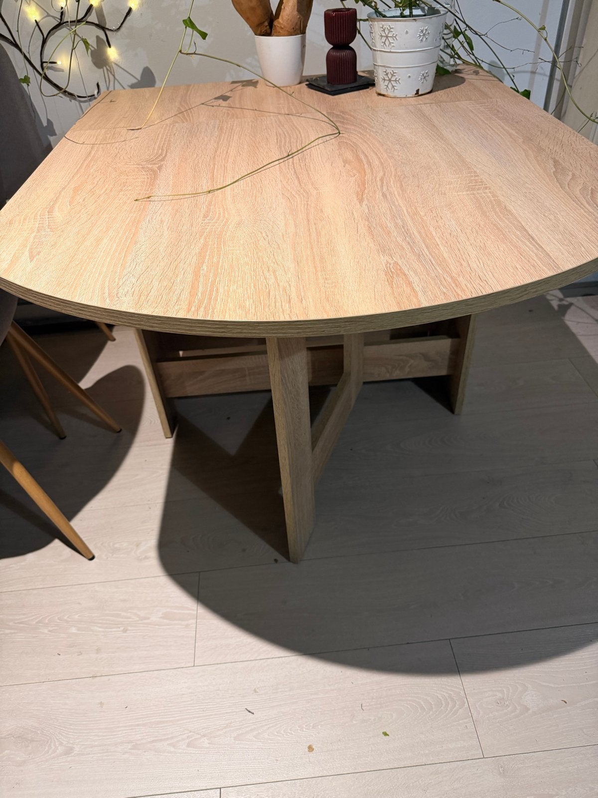 Uitschuifbare eettafel met 4 stoelen, Huis en Inrichting, Tafels | Eettafels, Ophalen, Gebruikt, 100 tot 150 cm, Rond