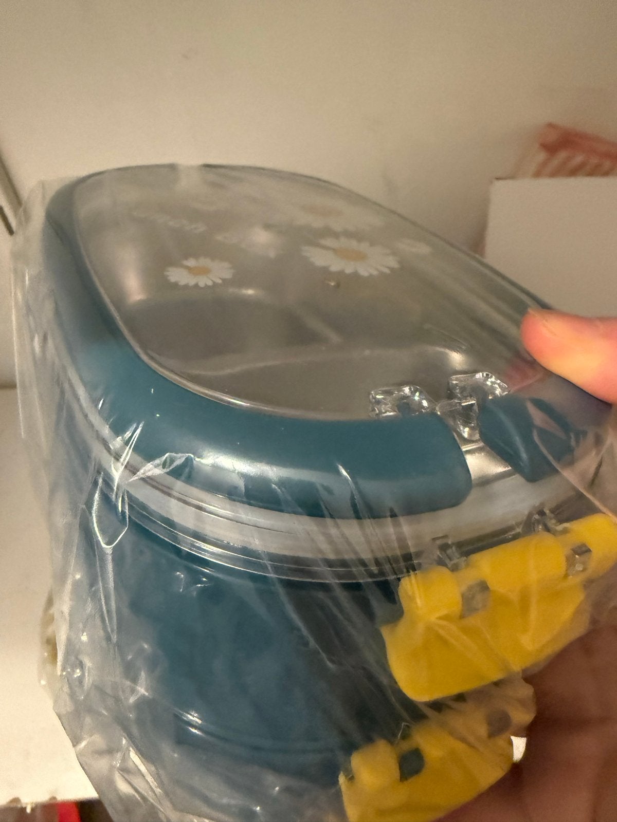 2 Set Nieuwe Lunchbox met Madeliefjes - RVS en Kunststof, Blauw, Nieuw, Ophalen of Verzenden, Metaal