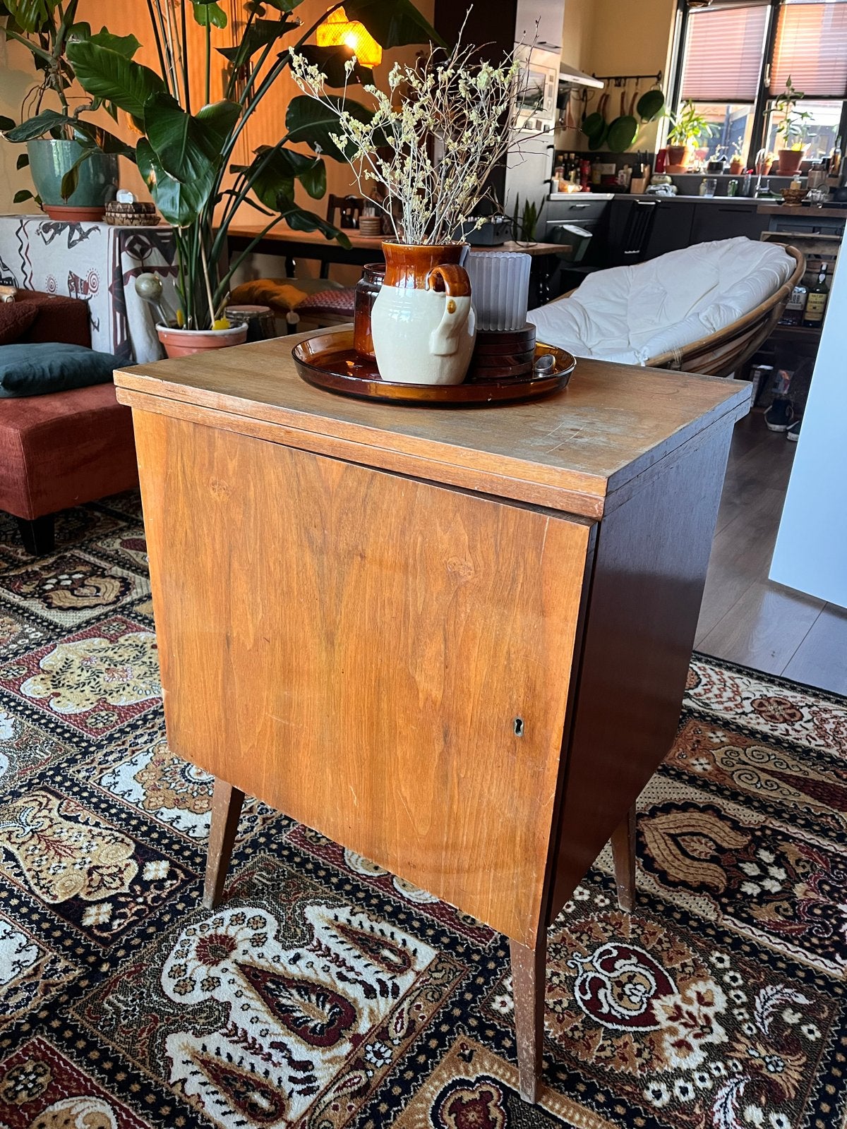 Vintage Naaikastje met toebehoren en pedaal, Ophalen