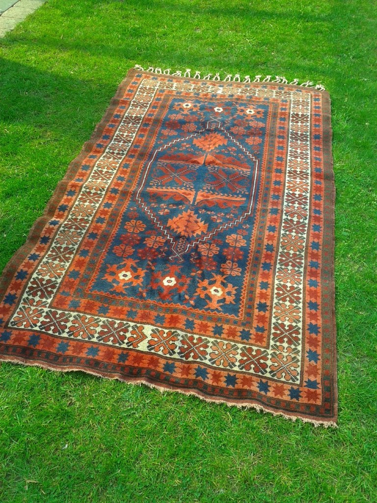 Oud Arabisch WANDTAPIJT uit BEDOUÏNE Tent ~ 200 x 114 cm., Gebruikt, 100 tot 150 cm, 200 cm of meer, Ophalen of Verzenden