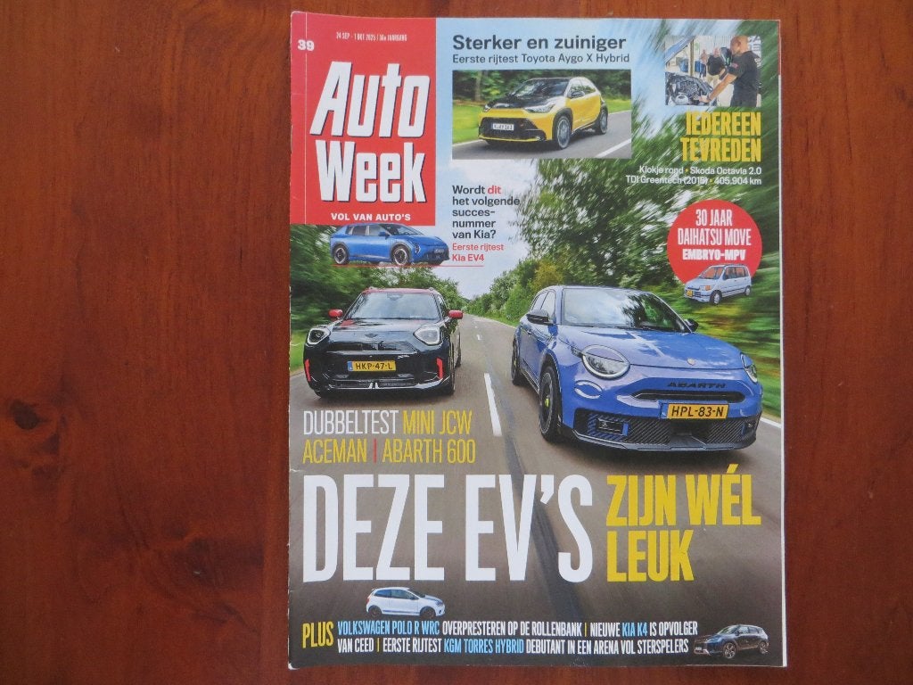 Autoweek 39 2025 Mini JCW Aceman, Abarth 600, Daihatsu Move, Ophalen of Verzenden, Nieuw, Toyota