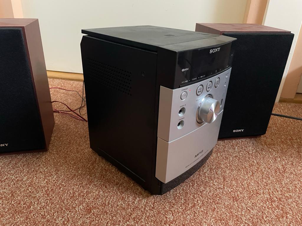 Sony Micro Hi-Fi Component System CMT-EH25 met speakers, Ophalen, Gebruikt, Cassettedeck, Microset