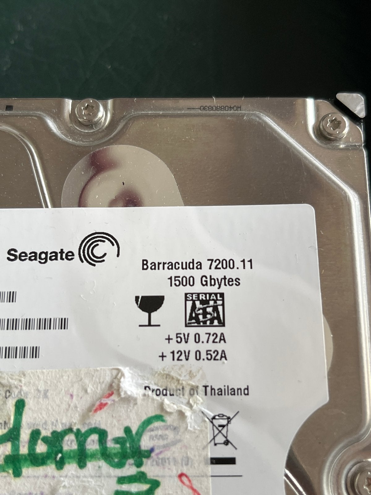 Seagate Barracuda 1.5 TB HDD - Intern, SATA, Intern, Gebruikt, Ophalen of Verzenden, Desktop
