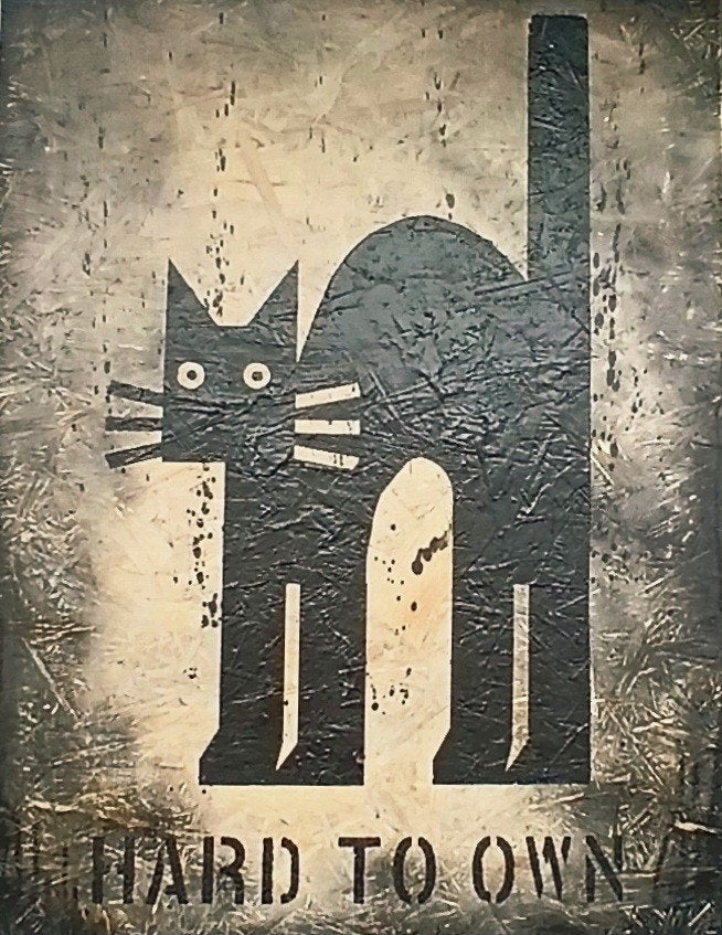 Black Cat, Antiek en Kunst, Kunst | Schilderijen | Modern, Hout, Handgeschilderd, Ophalen of Verzenden, Dieren
