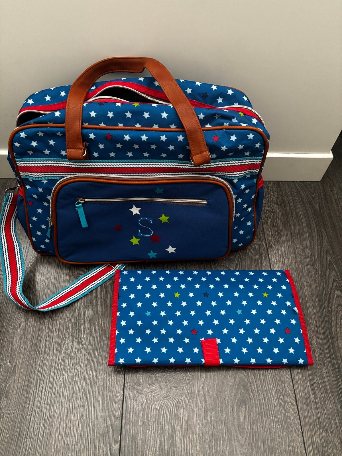 Lief! Verzorgingstas met sterrenprint en verschoonmatje, Kinderen en Baby's, Verzorgingstas, Blauw, Nieuw, Extra vakken