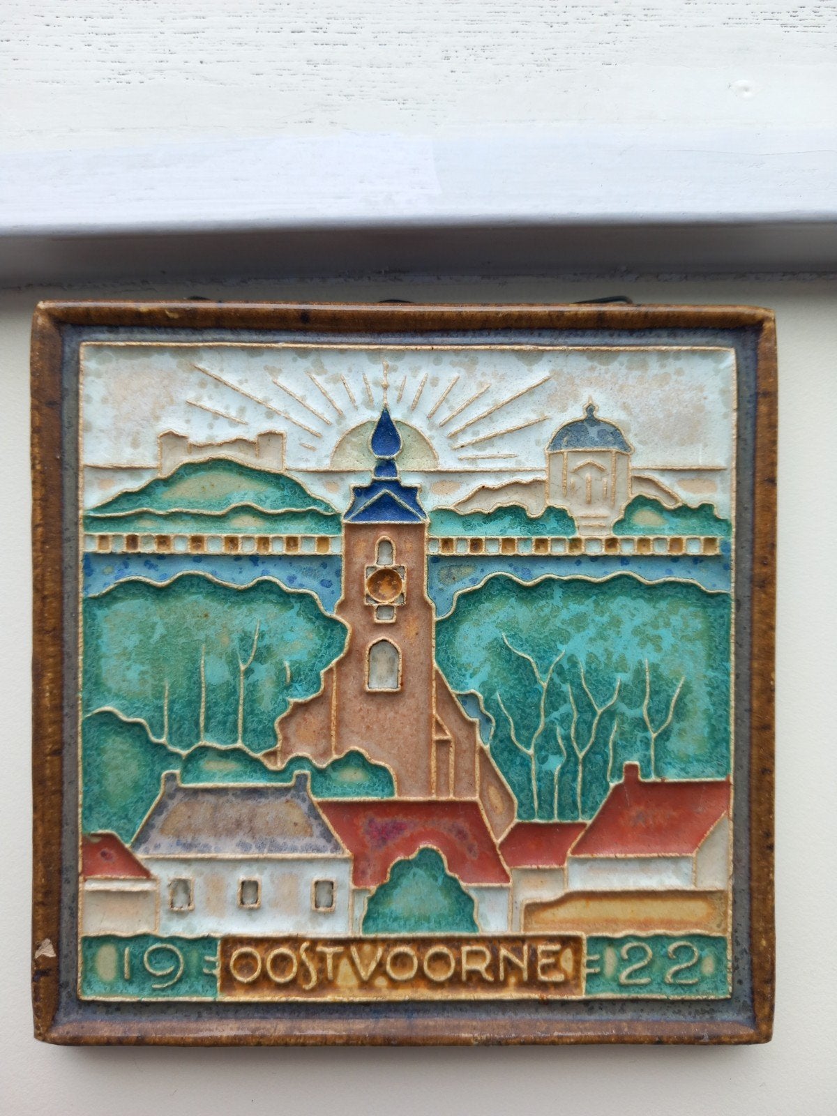 Zeldzame Royal Delft Cloisonné-tegel- Oostvoorne (1922-1961), Antiek en Kunst, Verzenden