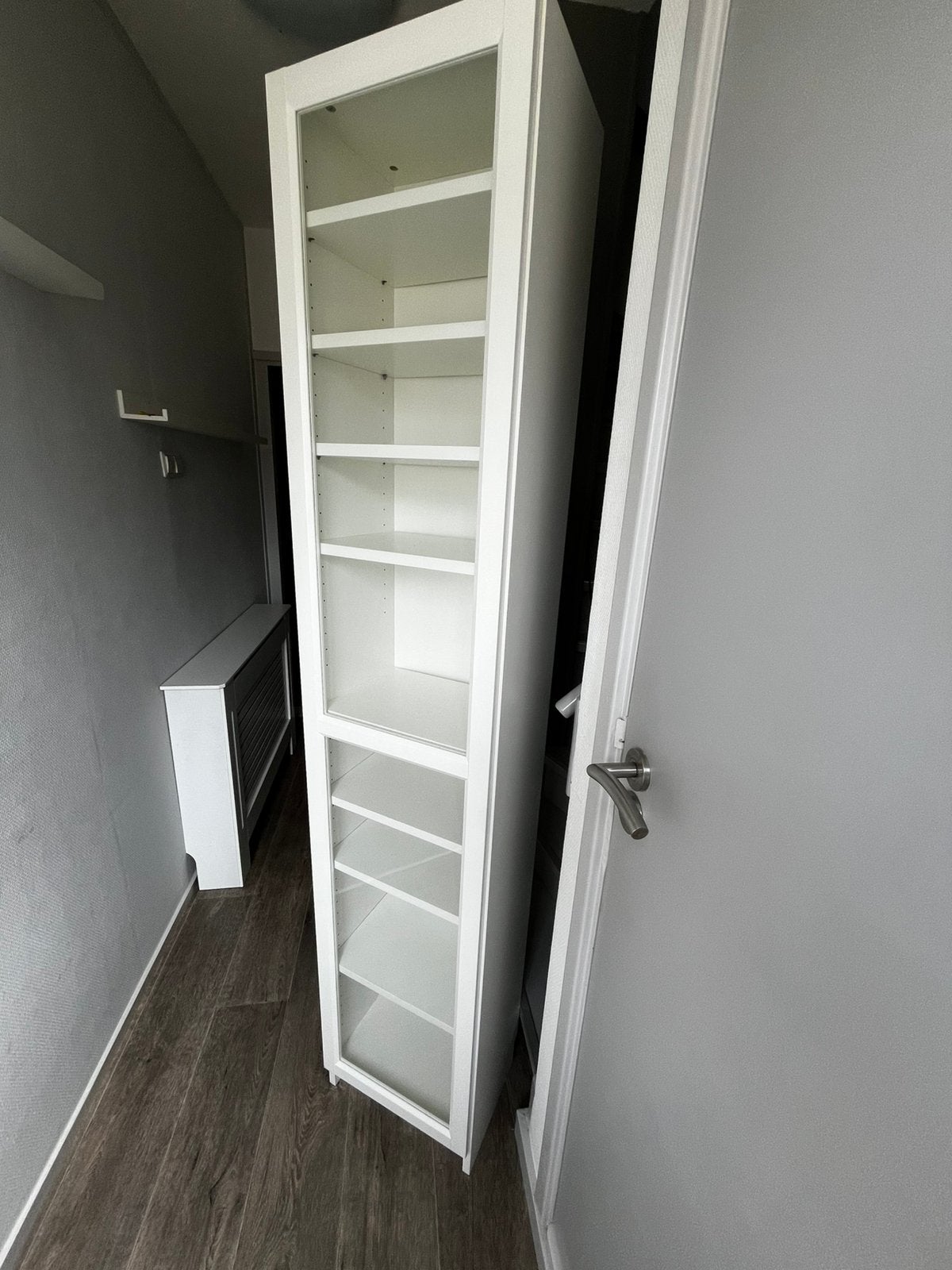 Billy boekenkast met Oxberg glazen vitrine deur, Ophalen, 200 cm of meer, 50 tot 100 cm, Zo goed als nieuw