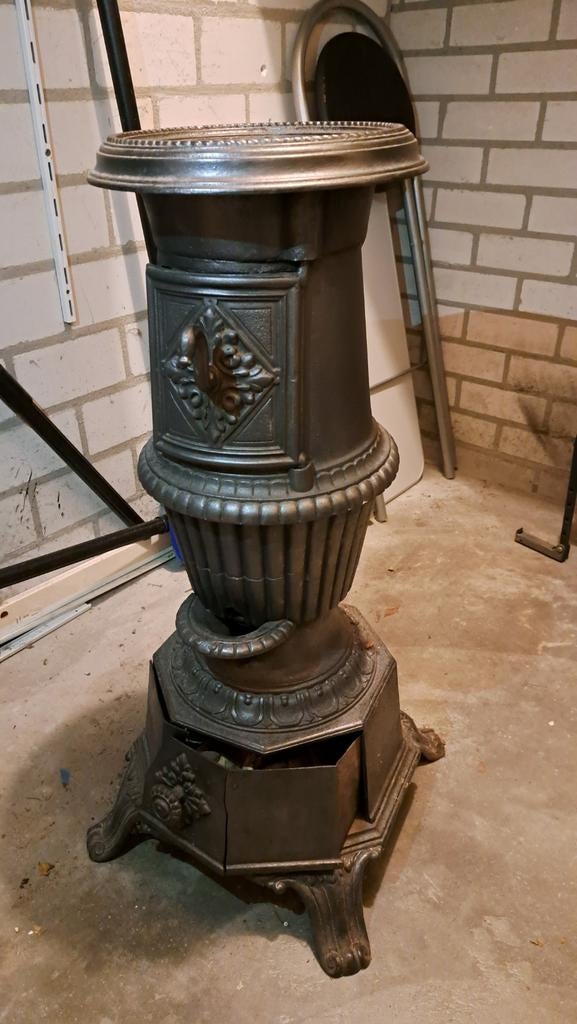 Antieke potkachel - vintage - 80 cm hoog, Ophalen, Gebruikt, Hout, Houtkachel