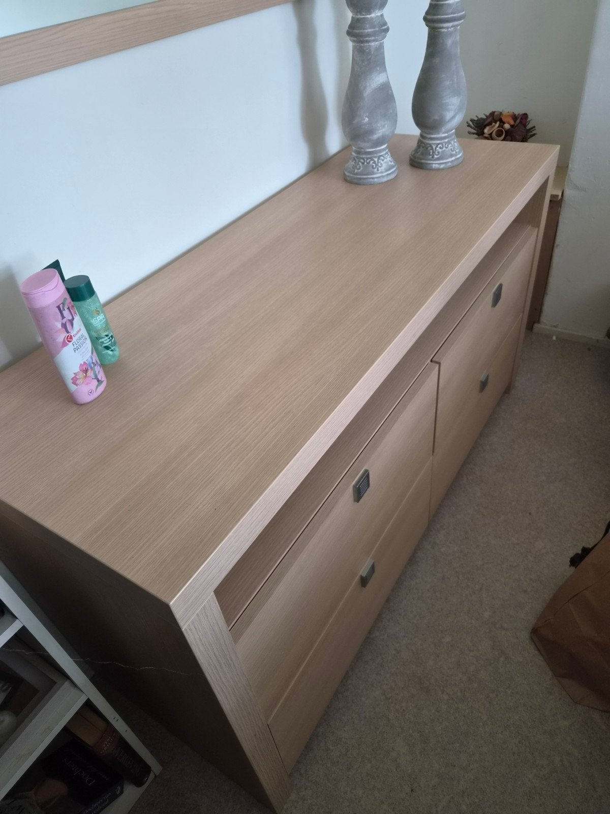 lade kast met spiegel - Zo goed als nieuw, Ophalen, 100 tot 150 cm, Zo goed als nieuw, 3 of 4 laden