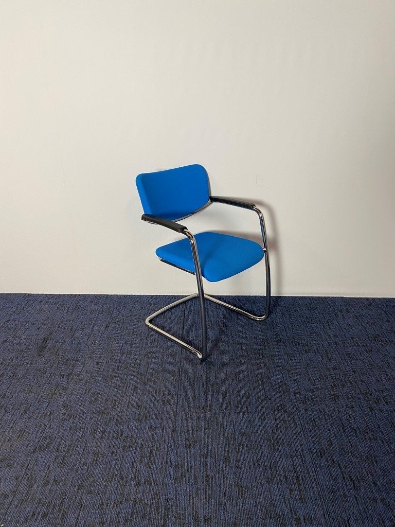 3 x Vergaderstoel Comforto Haworth D8954, blauwe stof, Huis en Inrichting, Ophalen, Gebruikt, Drie, Blauw