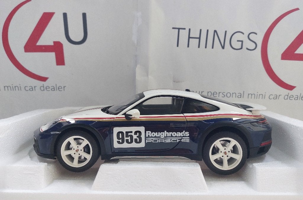 Norev 1:18 Porsche 911 Dakar Roughroads 2023 blauw/wit/rood, Ophalen of Verzenden, Nieuw, Auto, Norev