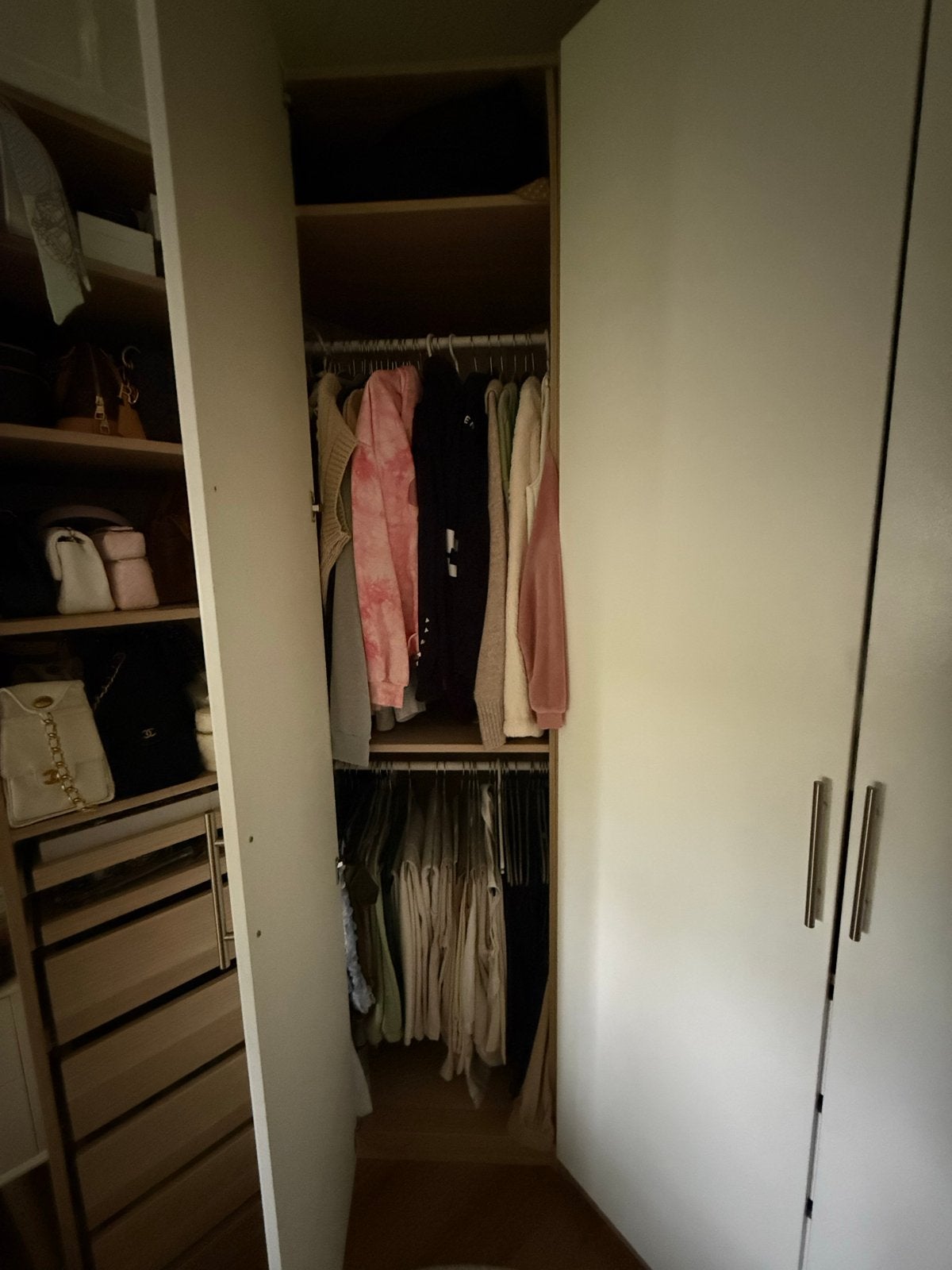 Pax Hoek Kledingkast, Ophalen, Met plank(en), Gebruikt, 200 cm of meer