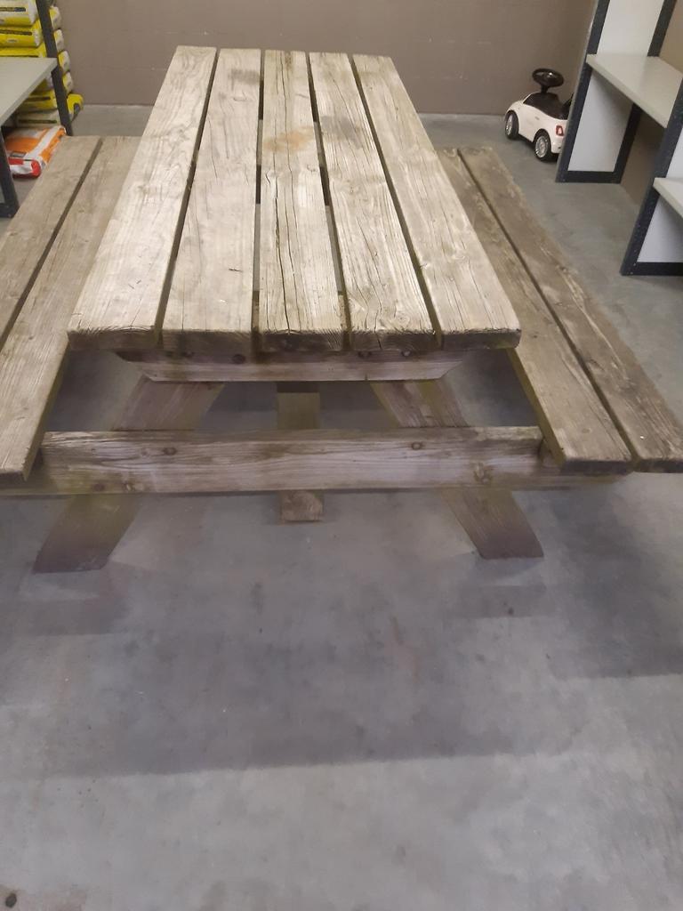 Tuintafel, Tuin en Terras, Ophalen, Gebruikt, Rechthoekig, Hout