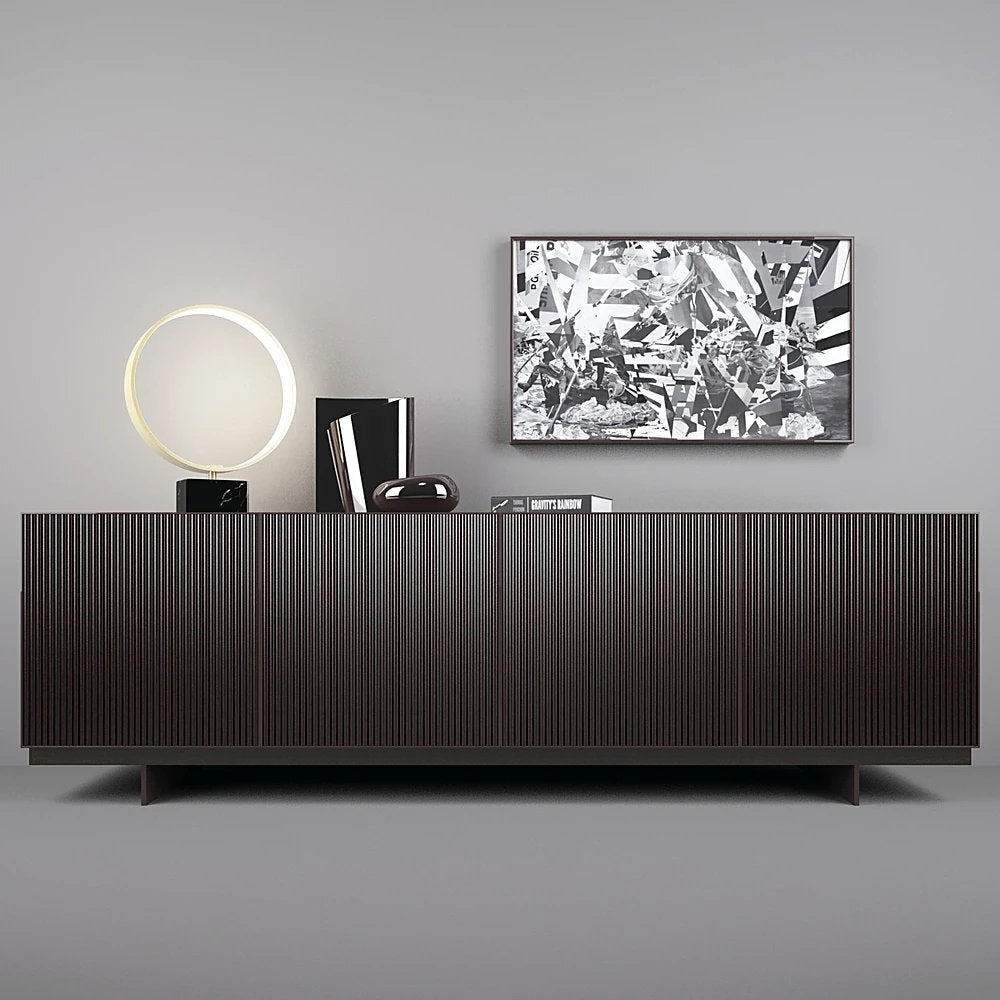 Nieuwe Minotti Aylon sideboard dressoir 232cm LP € 15.180,-, Huis en Inrichting, Info@micheldethouars.nl, Eikenhout, Minotti, 9723 CA