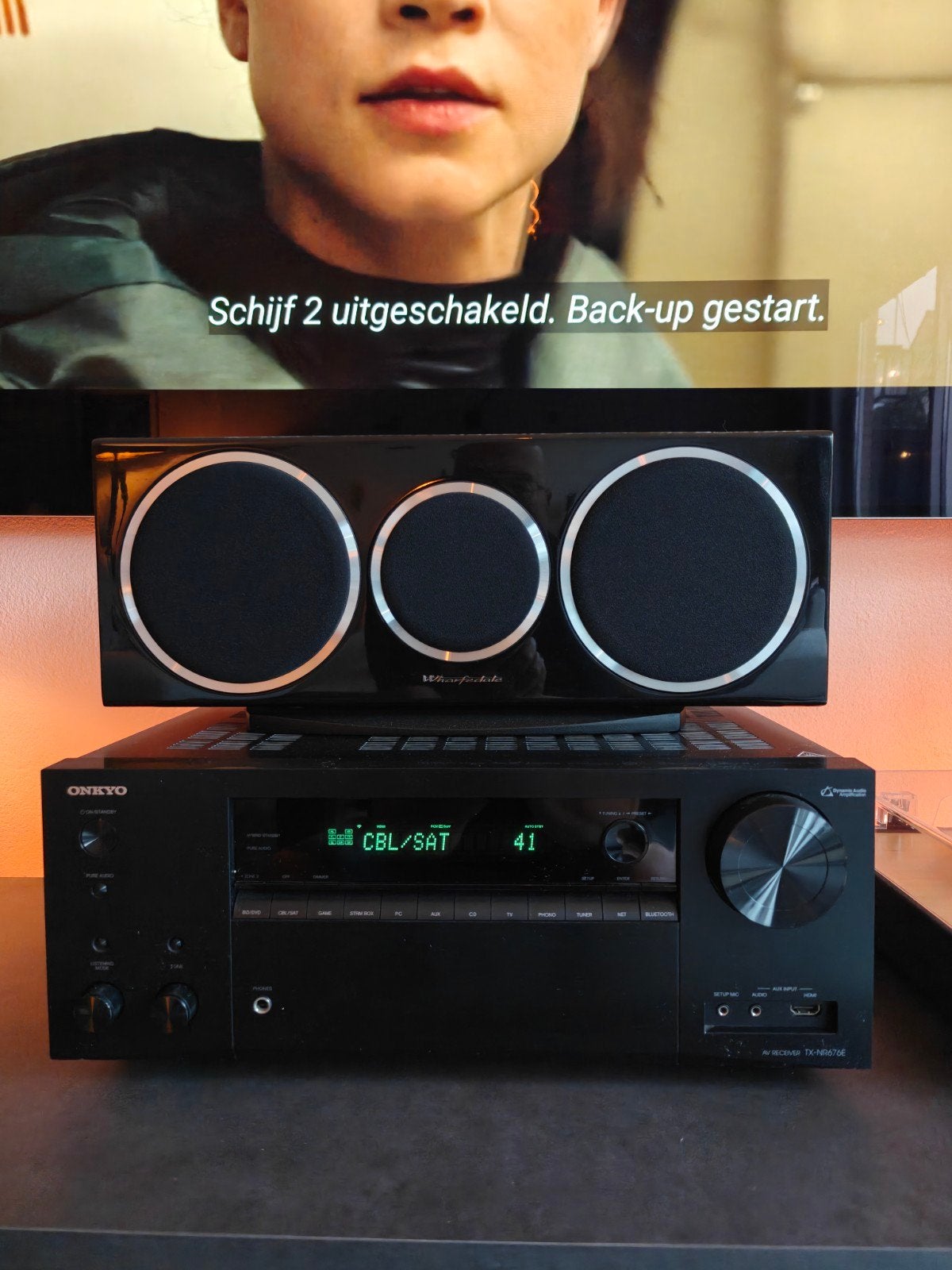 Onkyo TX-NR656 receiver met microfoon en afstandsbediening, Ophalen of Verzenden, Zo goed als nieuw, 120 watt of meer, Onkyo